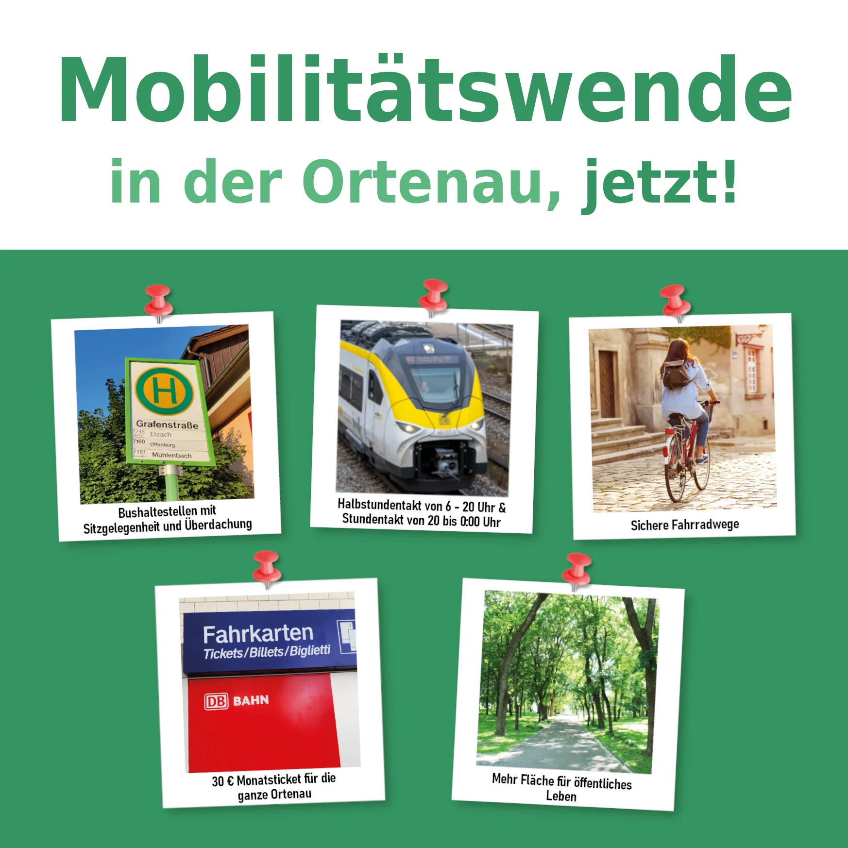 LiLO - Liste Lebenswerte Ortenau Flyer: Mobilitätswende in der Ortenau, jetzt!